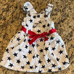 OshKosh B'gosh Starry Overall Dress with Red Accent